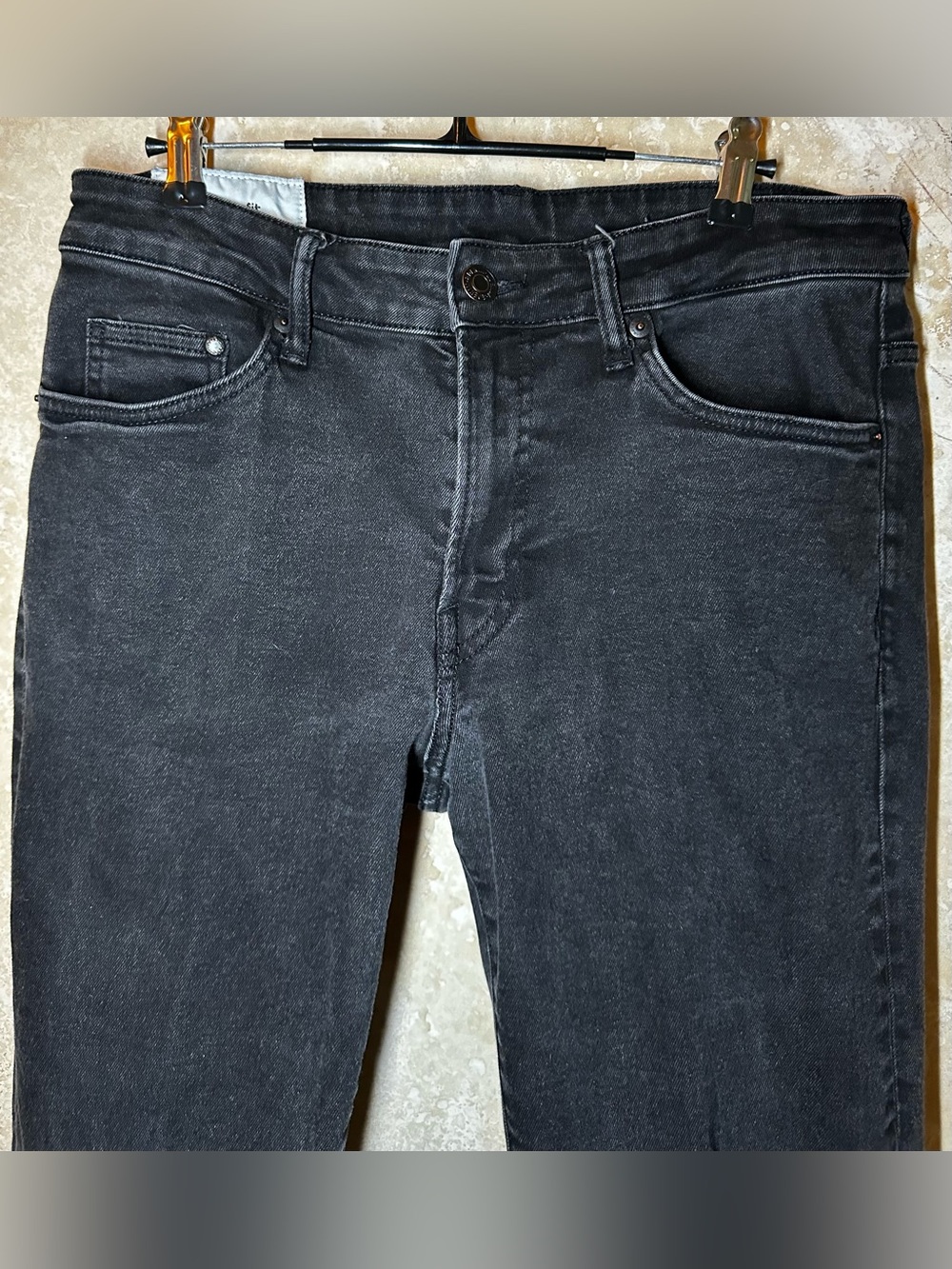H&M Men's Washed Black Slim Jeans